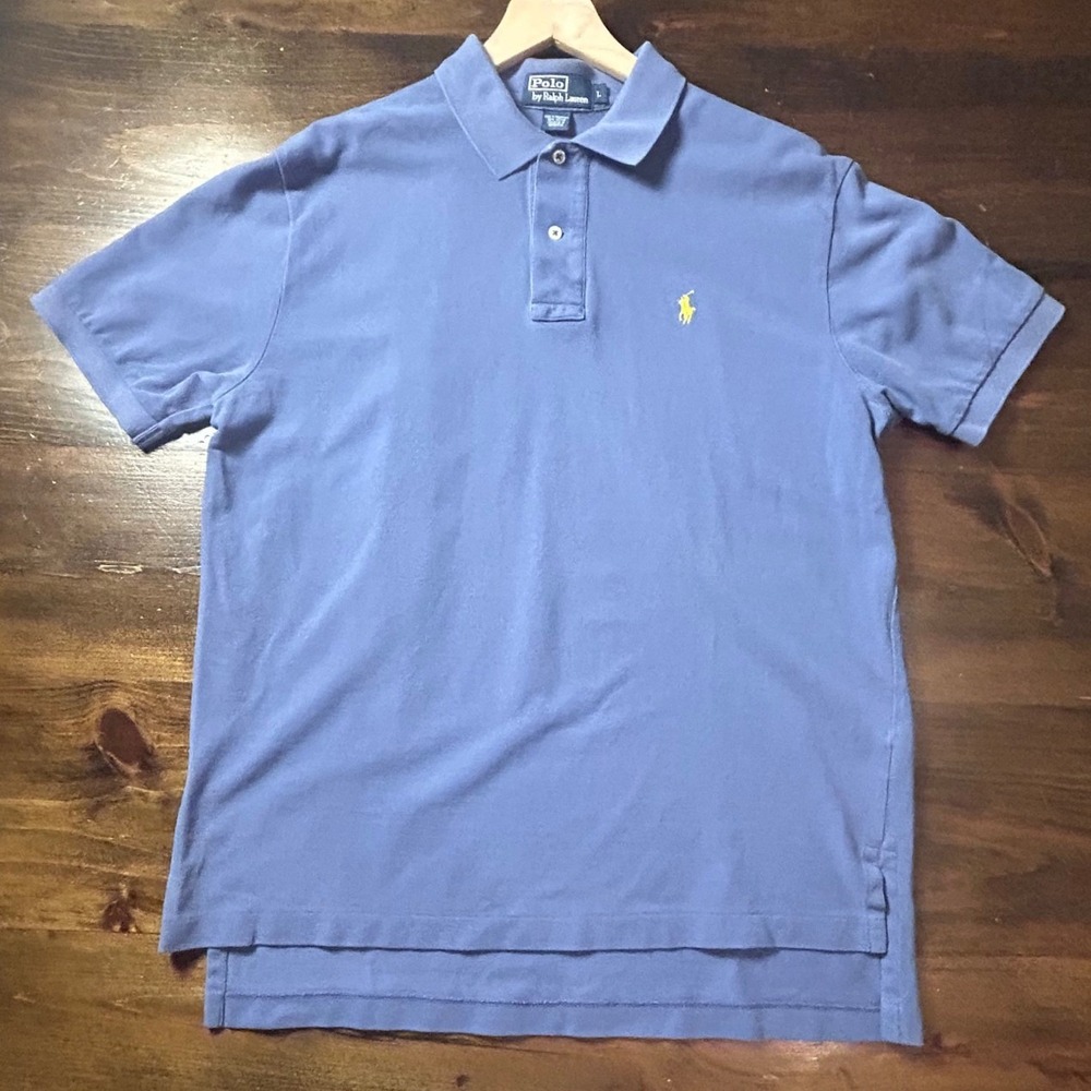 Polo Ralph Lauren Shirt Large Short Sleeve Pique Cotton Preppy Casual Summer